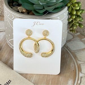 J. Crew Pave Crystal Circle Earrings - NEW✨